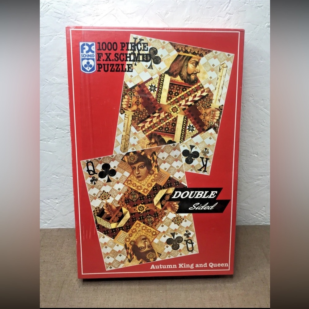 *Read 1995 Autumn King & Queen Double Sided 1000 Pc Jigsaw Puzzle FX Schmid USA